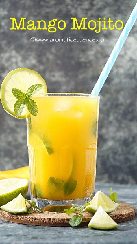 virgin mango mojito Resep Mojito, Mango Mojito Recipe, Mojito Recipes, Mango Rum, Mojito Drink, Mojito Recept, Mango Mojito, Mojito Recipe, Mango Recipes