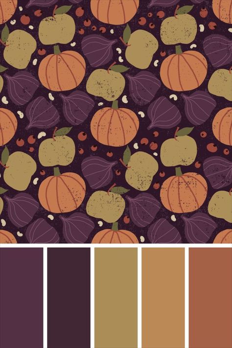 Fall Colors With Purple, Spooky Color Scheme, Fall Purple Color Palette, Halloween Color Combinations, Lava Color Palette, Alt Color Palette, Unique Color Palette Colour Schemes, Spooky Colour Palette, Whimsy Goth Color Palette