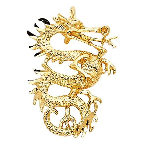 14K Yellow Solid Gold Dragon Pendant - sold on Amazon Beautiful Dragon, Gold Dragon, Large Jewelry, Dragon Pendant, Gold Diamond Jewelry, Diamond Charm, Old Jewelry, Fine Jewellery Necklace, Gold Jewellery