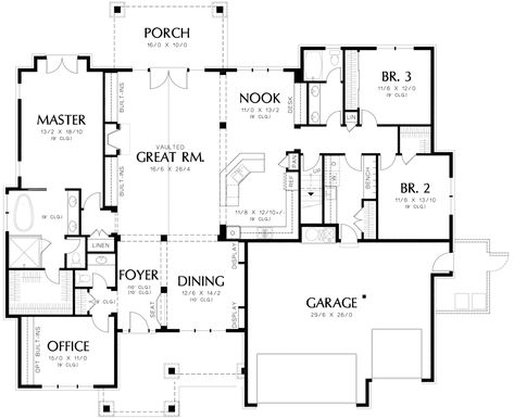 3-Bedroom Single-Story The Barrington Home (Floor Plan) Craftsman Home Exterior, River Houses, Mansion Living, Board And Batten Exterior, Nature House, First Floor Plan, Rustic House Plans, Pole Barn House Plans, Ranch Style House