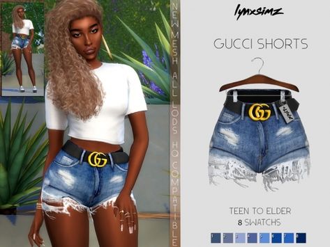 Outfit Sims 4 Cc, Alpha Sims, Gucci Shorts, Alpha Cc, Sims 4 Traits, The Sims 4 Pc, Pelo Sims, The Sims 4 Packs, Sims 4 Game Mods