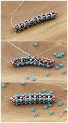 Woven Bracelet Tutorial, Cubic Right Angle Weave, Seed Bead Tutorials, Bead Weaving Tutorials, Beaded Necklace Patterns, Right Angle Weave, Beaded Bracelets Tutorial, Beaded Jewelry Tutorials, Necklace Patterns