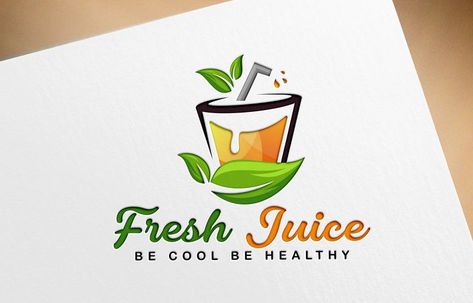 Juice Shop Logo, Honey Branding, Juice Logo, Juice Shop, Db Logo, Cute Panda Cartoon, Logo Design Health, Doodle Videos, Fruit Logo