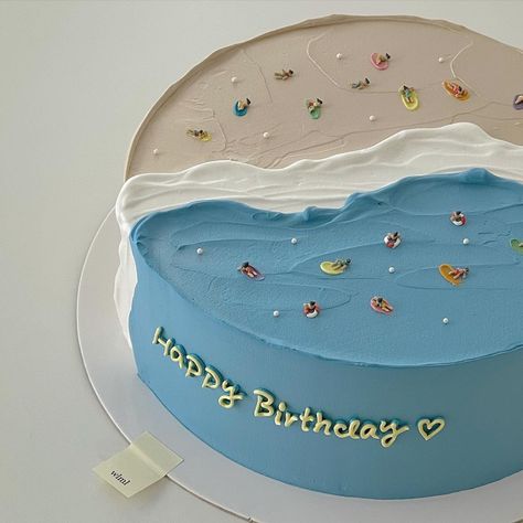 Birthday Cake Beach Aesthetic, Break Up Cake, Cake Ideas Blue, Lighthouse Cake, Paint Cake, 20 Birthday Cake, Ocean Cakes, Blue Desserts, Chocolate Shake