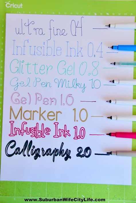 Cricut Pens | Suburban Wife, City Life Cricut Markers Projects, Cricut Infusible Ink Pens Projects, Cricut Pen Projects, Cricut Calligraphy, Cricut Pens, Circuit Maker, Calligraphy Markers, Pen Projects, Cricut Art