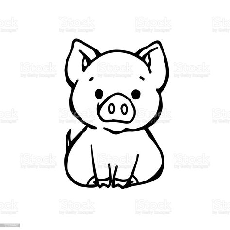 Pig Drawing Easy, Pig Sketch, Pig Tattoo, Black Pig, Pig Drawing, Sketching Ideas, Funny Pigs, Duck Art, Doodle Tattoo