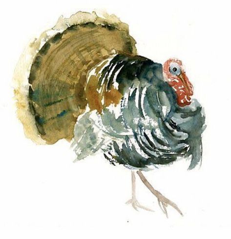 Turkey Paintings, Turkey Watercolor, Watercolor Turkey, Turkey Painting, Turkey Art, Watercolor Art Diy, Watercolor Flowers Tutorial, Art Tutorials Watercolor, Diy Watercolor Painting