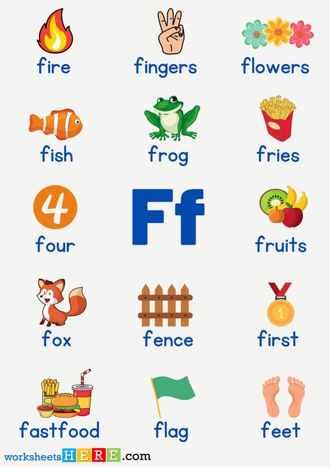 Letter F Vocabulary with Pictures, Alphabet F Words PDF Worksheet For Kids - WorksheetsHere.com F Words For Kids, Abcs Worksheet, F For, Ab Words, Flashcard Alphabet, Kids Learning Alphabet, Alphabet Activities Kindergarten, Learning Alphabet, Words List