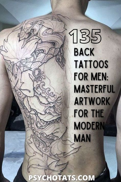 Explore the world of striking back tattoos tailored for men. Discover a gallery of captivating designs and get inspired for your next ink adventure. From bold statements to intricate artwork, find your perfect back tattoo inspiration here. #BackTattoos #InkForMen #BodyArtInspiration #TattooIdeas Men’s Full Back Tattoo Ideas, Upper Back Tattoo Designs Men, Complete Back Tattoo, Tattoos That Make You Look Muscular, Minimalist Back Tattoo For Men, Large Back Tattoos Men, Dragon Tattoo Back Man, Men S Tattoo Back, Male Back Tattoo Ideas For Men