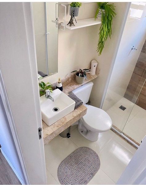 Small Space Bathroom Design, Toilet And Bathroom Design, Small Bathroom With Shower, Small Bathroom Layout, Bilik Air, Small Bathroom Interior, Small Space Bathroom, Bathroom Decor Luxury, Washroom Design