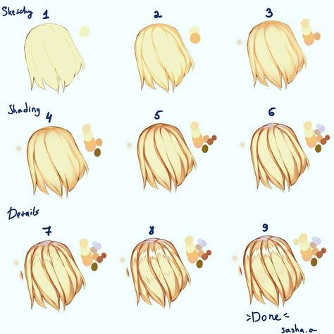 Hair tutorial ^^ A lot of ppl asked me to do one sooooo I hope it helped you . . . #sashaatutorial #art #illustration #drawing #draw… Hair Back View, How To Draw Anime, Anime Tutorial, Creation Art, Hair Sketch, 얼굴 그리기, Stickers Kawaii, Draw Anime, Coloring Tutorial