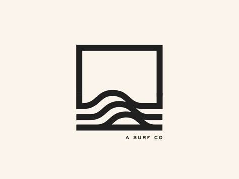 A Surf Co square logomark wave ocean geometric monoline logo Ideal Logo, Surf Logo, Desain Editorial, Waves Logo, Square Logo, Inspiration Logo Design, Logo Luxury, Logo Idea, Geometric Logo