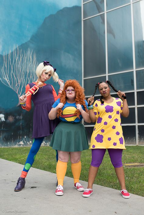 Chuckie Finster by Crystal Rose Creations Angelica by Allyn Monroe  Susie by Francesca Taylor  Photography by James Rulison from Rulison Photography  Taken and debuted at Long Beach Comic Expo 2017  #Rugrats #Chuckie #Chuckiefinster #90sBaby #Nickelodeon Chuckie Rugrats Costume For Women, Chucky From Rugrats Costume, Cynthia Rugrats Costume, Chucky From Rugrats, Chuckie Rugrats, Rugrats Costume, Cynthia From Rugrats, Rugrats Chuckie, Chuckie Finster