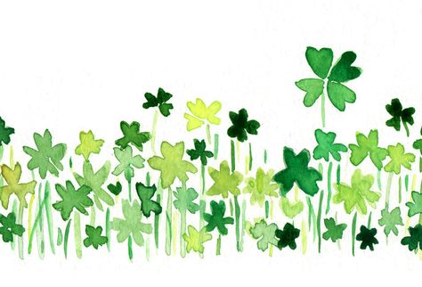 The Pink Pagoda: Happy St. Patrick's Day! Clover Field, St Pats, Happy St Patricks Day, Lucky Clover, Watercolor Ideas, Sumi E, Saint Patrick's Day, Luck Of The Irish, Four Leaf