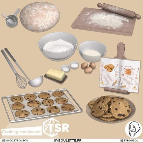 Itens de decoração para The sims 4 (cozinha). Sims 4 Crumble Cookie, Sims 4 Baking Cc, The Sims 4 Pack, Mods Sims 4, Sims Furniture, Furniture Cc, Sims 4 Kitchen, Sims Packs, The Sims 4 Pc