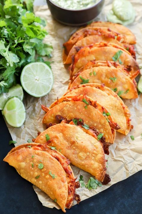 Easy Crispy Baked Chicken Tacos (ready in 30 minutes!) | Cake 'n Knife Baked Chicken Tacos With Corn Tortillas, Baked Corn Tacos, Chicken Tacos Crispy, Crispy Cheesy Chicken Tacos, Baked Crunchy Tacos, Chicken Tacos In Oven, Crispy Baked Chicken Tacos, Baked Crispy Tacos, Baked Crispy Chicken Tacos