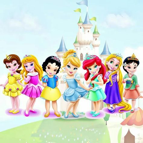 Princess cute Litle Princes, Disney Princess Birthday Party Invites, Baby Princess Disney Wallpaper, Princesas Baby Disney, Princess Background For Birthday, Disney Princess Toddler, Kit Digital Princesas Disney, Disney Princess Facts, Disney Princess Anime