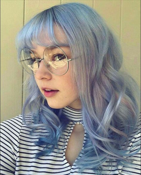 Blue Hair Aesthetic, Light Blue Hair, Hair Color Pastel, Frontal Hairstyles, Hair Color Purple, Pastel Hair, Dye My Hair, Hair Dye Colors, Hair Inspiration Color