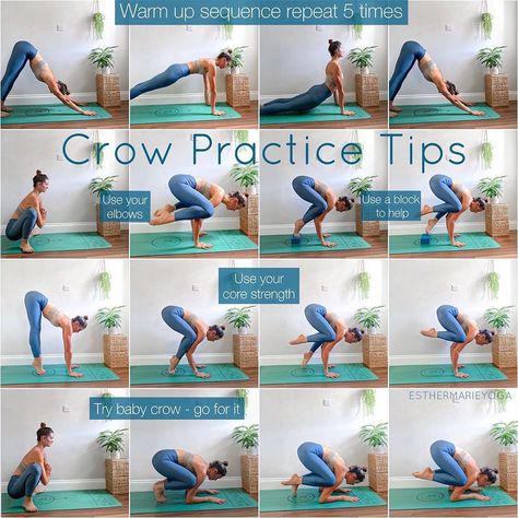 Crow Yoga, Pose Tips, Pose Practice, Yoga Goals, Baby Crows, Crow Pose, Yoga Guide, Resistance Workout, Barre Workout