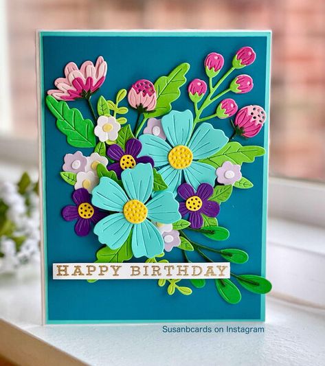 Spellbinders Be Bold Blooms, Be Bold Blooms, Paper Crafts Card, Spellbinders Cards, Making Greeting Cards, Get Well Cards, Paper Roses, Paper Crafts Cards, Floral Cards