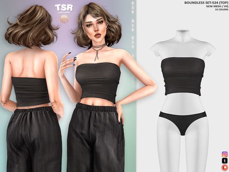 busra-tr's BOUNDLESS SET-524 (TOP) BD1354 Sims 4 Cc Tube Top, Sims 4 Tube Top, Cc Top, Sims 1, Sims 4 Clothing, Cc Finds, Sims 4 Cc, Animal Skin, Maxis Match