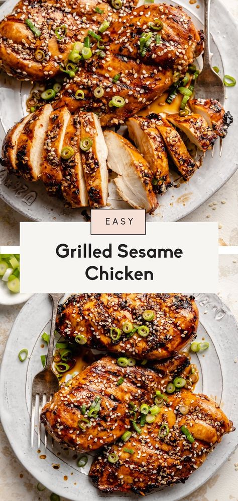 Sesame Ginger Chicken, Asian Marinade For Chicken, Chicken Breast Marinade, Sesame Chicken Recipe, Sesame Ginger, Ginger Chicken, Chicken Marinade, Grain Bowl, Sesame Chicken