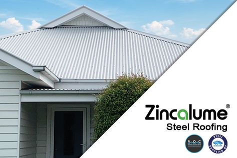 Zincalume Roofing • Roofing Options Centre Zincalume Roof, Colorbond Surfmist Roof, Zinc Flat Roof, Jasper Colorbond Roof, Shale Grey Colorbond Roof, Windspray Colorbond Roof, Front Verandah, Roofing Options, Steel Roofing