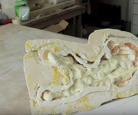 How to Use Expanding Foam in Art ? : Polyurethane expanding foam is useful in art. We can usually make big sculptures with low weight. Empanding foam can be sculpted after drying or casted by injecting it in a silicone mold. Foam Spray Art, Expanding Foam Art, Spray Foam Art, Foam Sculpture, Foam Carving, Expanding Foam, Spray Foam, Silicone Mold, Being Used