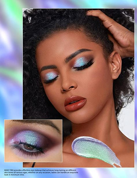 Duochrome Eyeshadow Looks, Liquid Eyeshadow Look, Iridescent Makeup Looks, Holographic Eye Makeup, Metallic Makeup Looks, Purple Glitter Eyeshadow, Unicorn Eyeshadow, Holographic Eyeshadow, Iridescent Eyeshadow