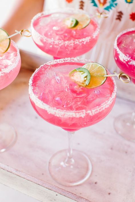 A Festive Cinco de Mayo Celebration! | The TomKat Studio Blog Pink Margaritas, Theme Cocktails, Pink Margarita, Beautiful Drinks, Margarita Party, Cinco De Mayo Celebration, Mexican Fiesta Party, Living In Arizona, Mexican Theme