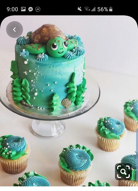 Turtle Baby Shower Cake, Sea Turtle Cake, Ocean Birthday Cakes, Turtle Birthday Cake, Turtle Cupcakes, Turtle Birthday Parties, Ocean Birthday Party, Ocean Cakes, Turtle Cake