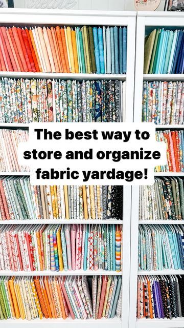 Cute Bookcase, Sewing Room Organization, Beginner Sewing Projects Easy, Organize Fabric, Sewing Rooms, Fabric Yardage, Sewing Projects For Beginners, Diy Sewing Projects, Foam Core