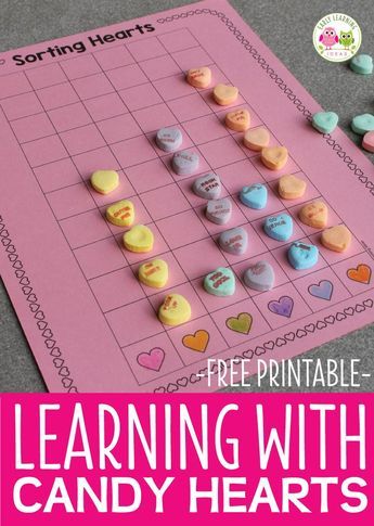 Valentines Stem, Conversation Hearts Activities, Preschool Free Printables, Patterning Activities, Valentine Math Activities, Valentines Preschool, Preschool Valentines Activities, Joy School, Valentine's Day Party Games