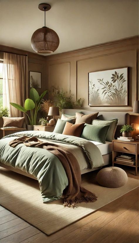 45+ Best Colors to Match with Sage Green Bedding for a Cozy Feel 60 Neutral Bedroom Green Bedding, Relaxing Earthy Bedroom, Off White And Green Bedroom, Boho Room Green Walls, Guest Room Ideas Green, Sage Green With Dark Wood, Sand Colour Bedroom, Green Mauve Bedroom, Sage Green Bedroom Mood Board