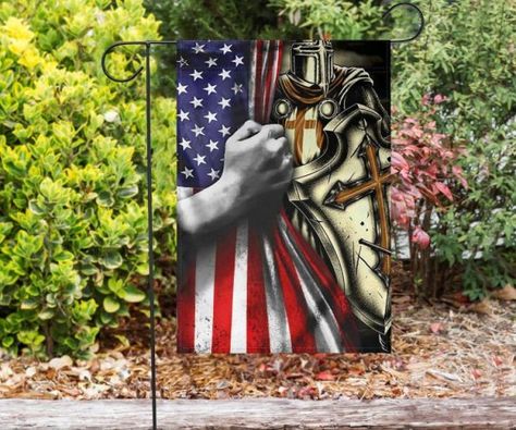 Retro Flag, Patriotic Garden Flag, Christian Flag, Knight Templar, Navy Gifts, Military Flag, Fabric Flag, Vintage Flag, Garden Flag Stand