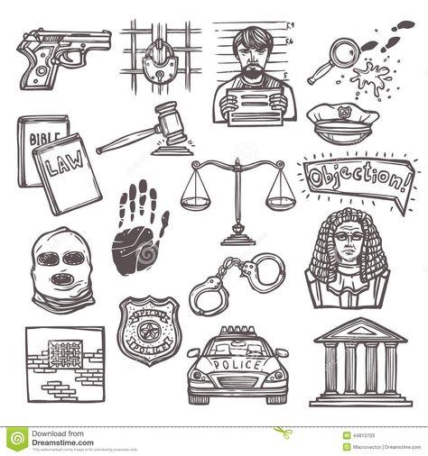 Law Icon Sketch - Download From Over 41 Million High Quality Stock Photos, Images, Vectors. Sign up for FREE today. Image: 44813703 Law Drawing Art, Law Doodles, Law Sketch, Hacker Tattoo, Law Drawing, Key Drawings, Law Icon, Libra Tattoo, Prison Tattoos