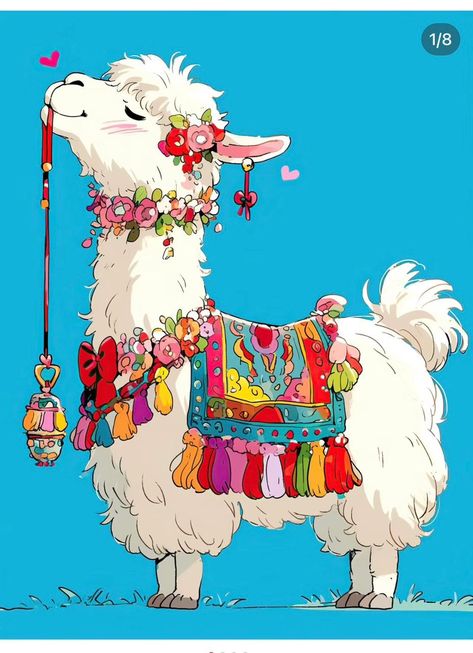 Llama Illustration Art, Llama Painting Easy, Llama Doodle, Lama Drawing, Alpaca Illustration, Alpaca Images, Llama Drawing, Llama Painting, Cool Cartoon Drawings