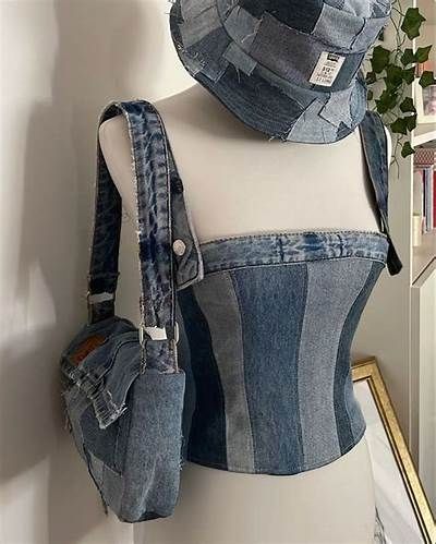 653 best Recycled clothing projects Reworked Clothes Diy Ideas, Recycle Jeans Clothes, Recycled Denim Fashion, Recycled Clothes Diy, Reworked Clothes Diy, Remake Clothes, Reworked Clothes, Clothing Projects, Denim Crafts Diy