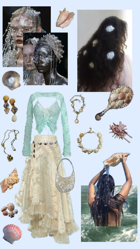 🐚🪸🧜‍♀️🪼 #seacore #mermaid #mermaidcore #outfitinspo #seashells Witch Aesthetic Outfit, Halloween Constumes, Sirens Fashion, Daughter Of Poseidon, Mermaid Halloween, Ethereal Aesthetic, Mermaid Outfit, Ocean Fashion, Mermaid Aesthetic