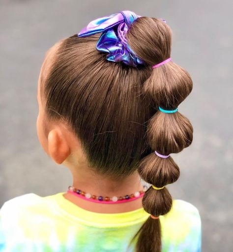 Hairstyles For 8 Year Girl, Hairstyles For 10 Year Girl, Bubble Ponytail Hairstyles, Girls Hair Style, Party Hairstyles For Long Hair, Cool Haircuts For Girls, 70 Hairstyles, 80's Hairstyle, Disco Hair