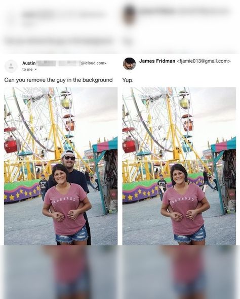 Photoshop King Takes Photo-Editing Requests Way Too Literally! Funny Photo Editing, James Fridman, Happy Meme, We Have A Winner, Pretty Meme, Memes Life, Funny Photoshop, Girls Ask, Genuine Smile