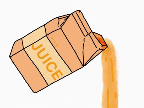 Orange Juice Carton Drawing, Juice Carton Drawing, Orange Juice Carton, Simple Draw, Juice Carton, Orange Juice, Cute Drawings, Art Ideas, To Draw