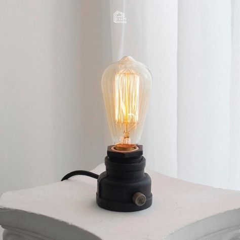 Edison Lamp Ideas, Black Desk Lamp Aesthetic, Mini Desk Lamp, Colorado Apartment, Brass Dimmer, Coffee Furniture, Retro Lamps, Antique End Tables, Retro Desk Lamp