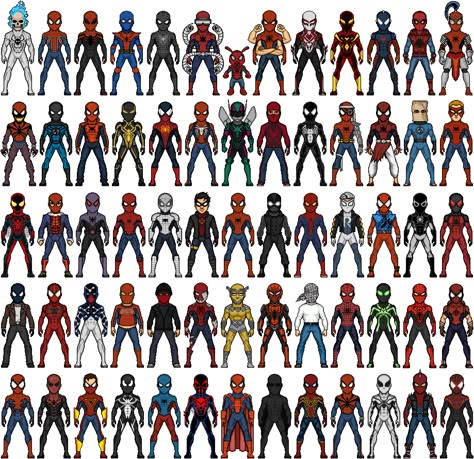 Here is a good portion of the Spiderverse suits. What would you like to see in the game? : SpidermanPS4 Spider Man All Versions, Different Versions Of Spiderman, Spiderman All Suits, Spider Man Costume Ideas, Spiderverse Suits, All Spiderman Suits, Spider Man New Suit, New Spiderman Suit, Spiderman Multiverse