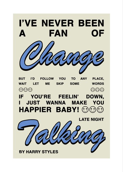 Harry Styles Late Night Talking Poster, Late Night Talking Poster, Harry Styles Song Poster, Harry Styles Printable, Elliot Ulm, Scrapbook Prints, Simple Poster Design, Late Night Talking, Harry Styles Songs