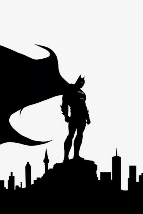 Check Out This Simple Batman Silhouette Drawing & 12+ Other Batman Drawing Ideas! #drawingideas #drawing Batman Design Ideas, Simple Batman Drawing, How To Draw Batman Step By Step, Bat Man Drawings, Batman Drawing Ideas, Simple Character Drawing, Batman Clipart, Batman Silhouette, Sea Turtle Drawing