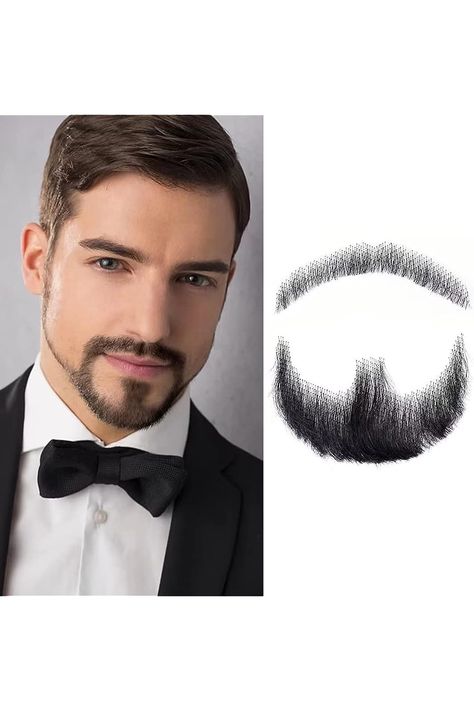 BEEFABLE 100% Human Hair Fake Beard - Black Face Beards Realistic Human Hair Full Hand Tied Facial Hair Lace Invisible False Mustache for Adults Men Fake Beards, Street Swag, Womens Wigs, Facial Hair, 100 Human Hair, Wig Hairstyles, Human Hair, Beauty And Personal Care, Facial