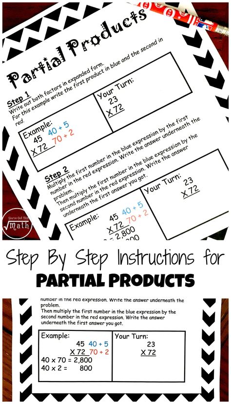 Partial products is a great way to use expanded form and place value to help children multiply two - digit, three digit, or four digit numbers successfully. Partial Products Multiplication, Partial Product Multiplication, Teach Multiplication, Multiplication Worksheet, Partial Products, Teaching Multiplication, Math Activities For Kids, Multiplication Worksheets, Fourth Grade Math