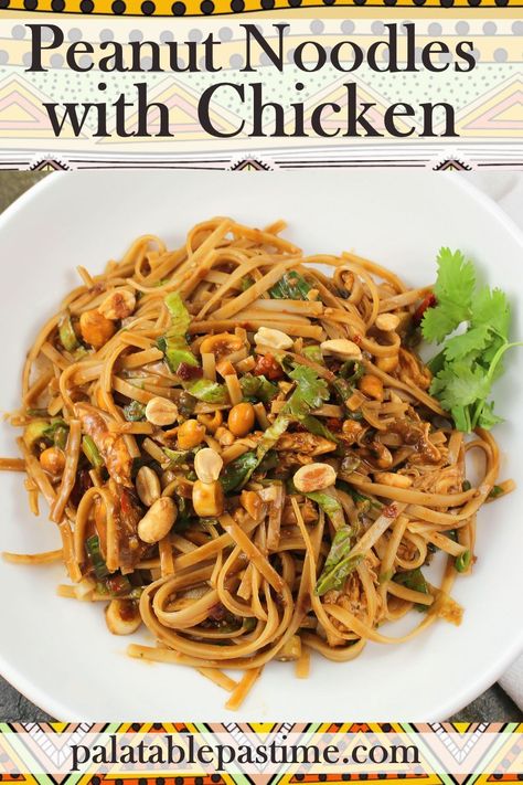 Peanut Butter Chicken Pasta, Thai Peanut Noodles With Chicken, Chinese Peanut Noodles, Peanut Noodle Bowl, Chicken Peanut Noodles, Peanut Noodles With Chicken, Chicken With Peanut Sauce, Low Fodmap Recipes Dinner, Noodles With Chicken