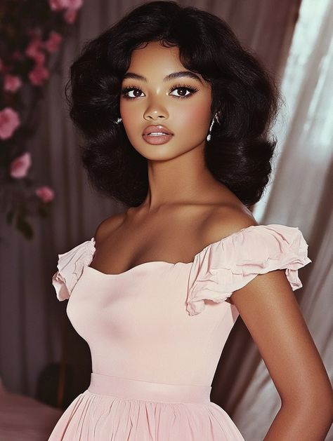 Soft Summer Black Women, Hollywood Glam Black Women, Vintage Black Hairstyles, 1950s Black Hairstyles, Hair Color On Curly Hair, Hairstyles In Saree, Vintage Short Hair, Black Indian Women, Sevyn Streeter